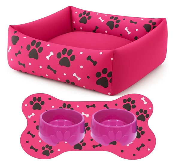 Kit cama + 2 comedouro + tapete